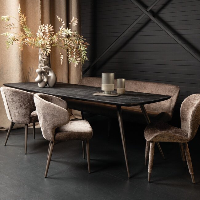 PTMD Eettafel Fieron Acacia zwart ovaal 240 cm