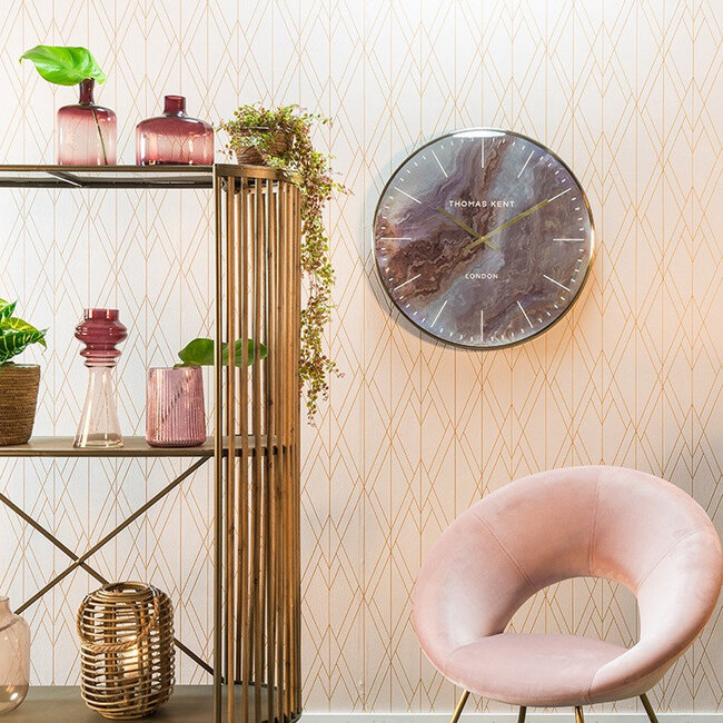 Thomas Kent Klok Oyster Amber/ Goud -  Ø55 cm