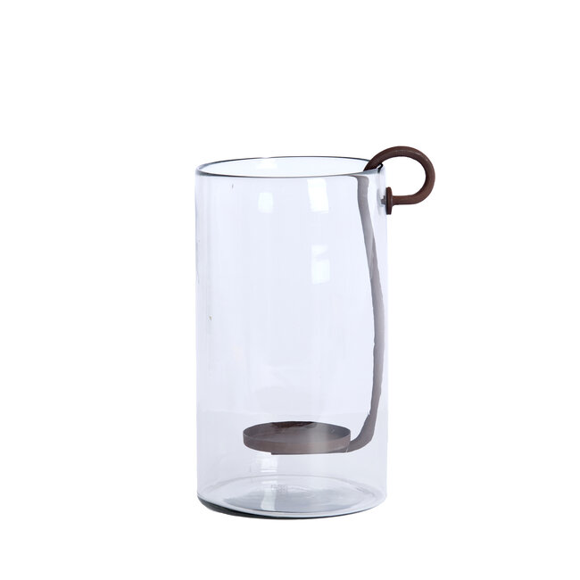 Light en Living Windlicht 23X18X33 cm DOLEGA glas helder+donkerbruin