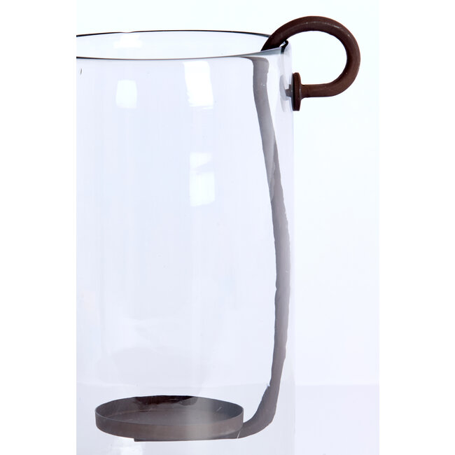 Light en Living Windlicht 23X18X33 cm DOLEGA glas helder+donkerbruin