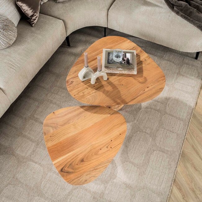 WoonStijl Salontafel set van 2 driehoekig blad