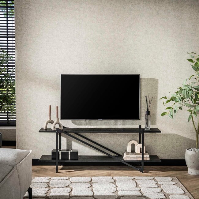 WoonStijl TV-meubel 'Piega' 140 cm teak grijs