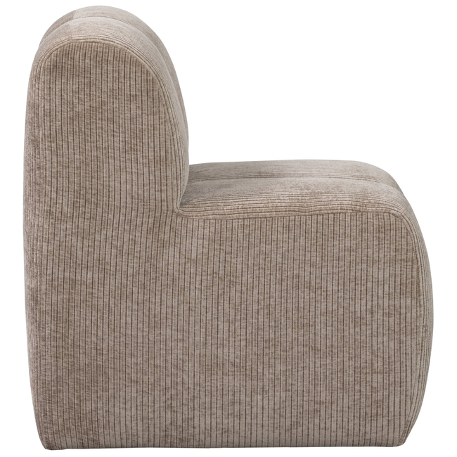 Woood MOJO eetbankje 84CM met rugleuning Ribstof donkerzand