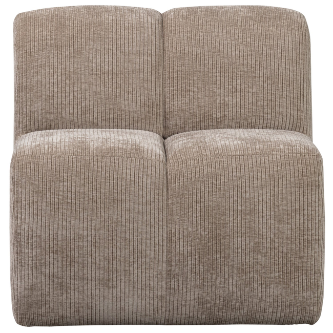 Woood MOJO eetbankje 84CM met rugleuning Ribstof donkerzand