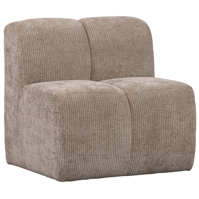 Woood MOJO eetbankje 84CM met rugleuning Ribstof donkerzand