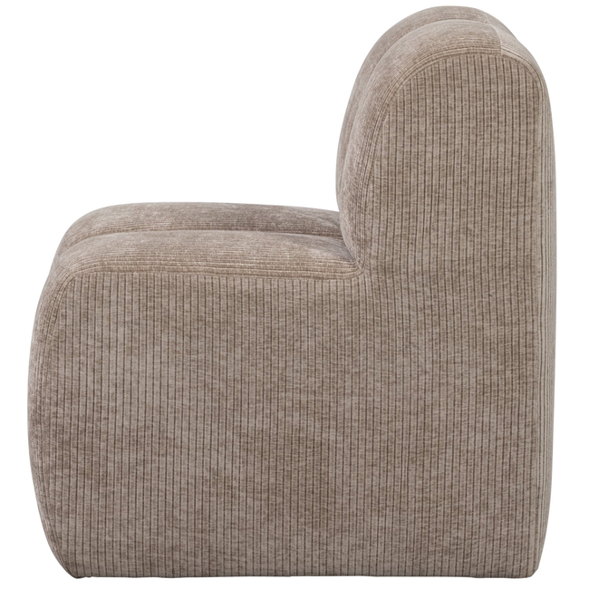 Woood MOJO eetbankje 84CM met rugleuning Ribstof donkerzand