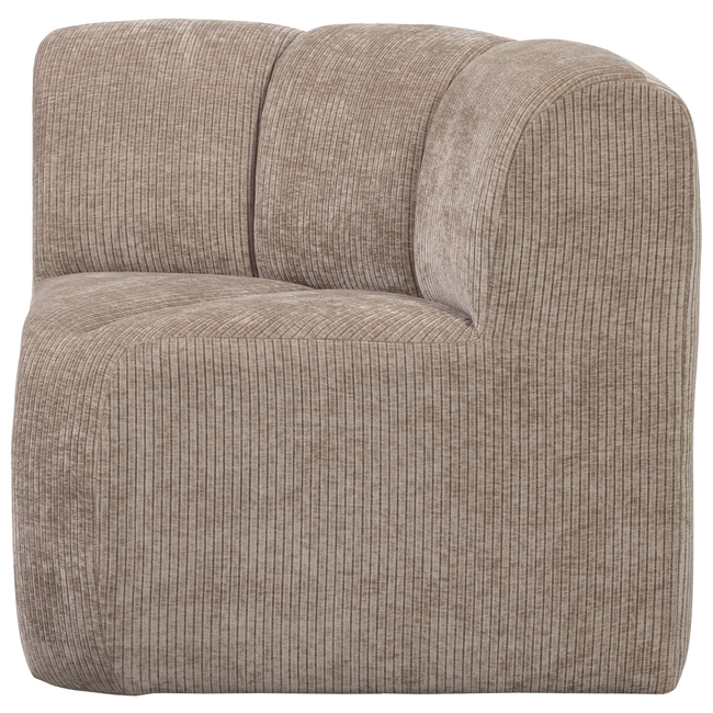 Woood MOJO eetbankje hoek met rugleuning Ribstof donkerzand