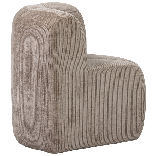 Woood MOJO eetbankje hoek met rugleuning Ribstof donkerzand