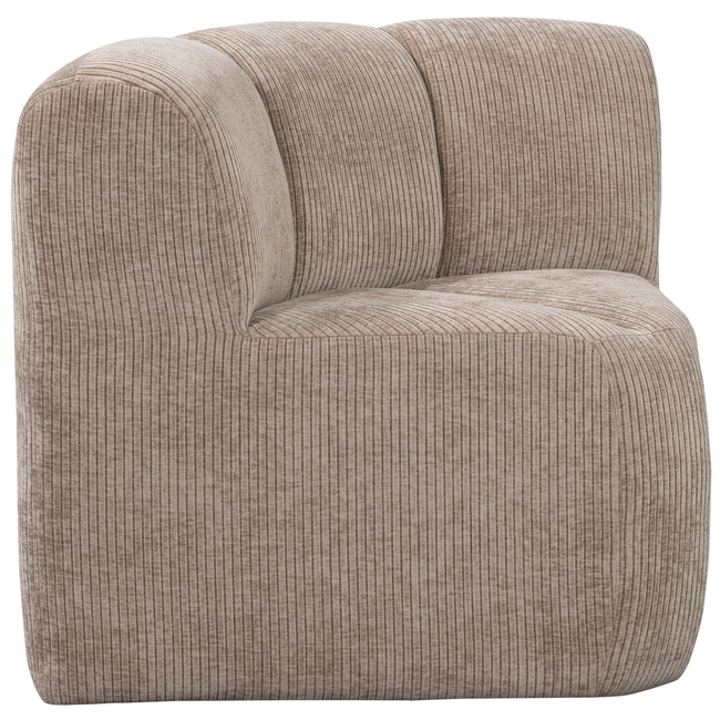 Woood MOJO eetbankje hoek met rugleuning Ribstof donkerzand