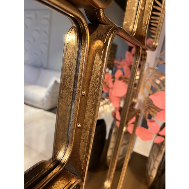 Richmond Interiors  Spiegel Birche met 16 spiegels (Goud)