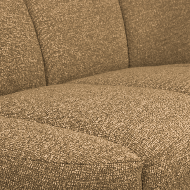 Woood Mojo 2-Zits Bankje Rechts Boucle Geel/Bruin Melange