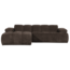 Woood Mojo Chaise Longue Bank Links Geweven Ribstof Bruin