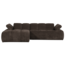 Woood Mojo Chaise Longue Bank Links Geweven Ribstof Bruin