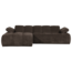 Woood Mojo Chaise Longue Bank Links Geweven Ribstof Bruin