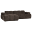 Woood Mojo Chaise Longue Bank Links Geweven Ribstof Bruin