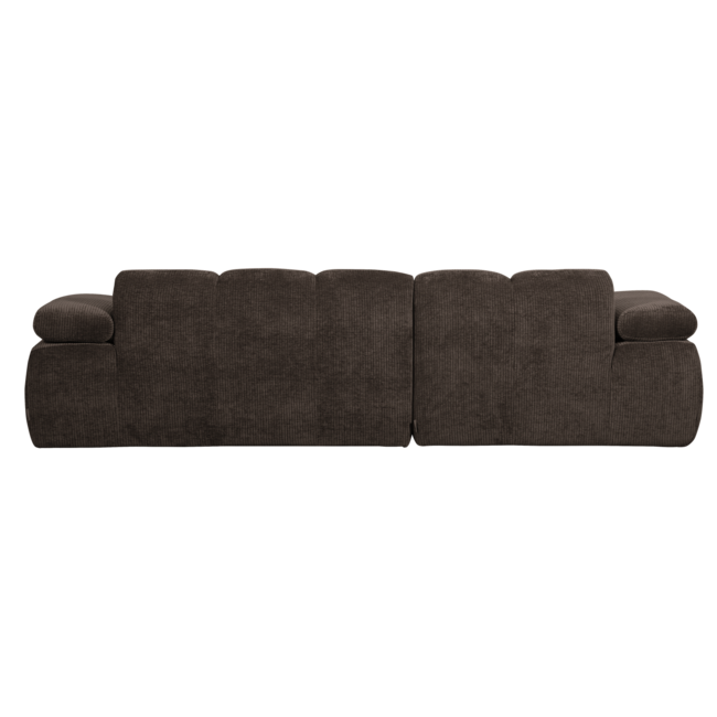 Woood Mojo Chaise Longue Bank Links Geweven Ribstof Bruin