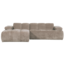 Woood Mojo Chaise Longue Bank Links Geweven Ribstof Donkerzand