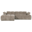 Woood Mojo Chaise Longue Bank Links Geweven Ribstof Donkerzand