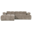 Woood Mojo Chaise Longue Bank Links Geweven Ribstof Donkerzand