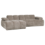 Woood Mojo Chaise Longue Bank Links Geweven Ribstof Donkerzand