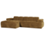 Woood Mojo Chaise Longue Bank Links Geweven Ribstof Honinggeel