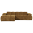 Woood Mojo Chaise Longue Bank Links Geweven Ribstof Honinggeel