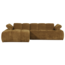 Woood Mojo Chaise Longue Bank Links Geweven Ribstof Honinggeel