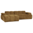 Woood Mojo Chaise Longue Bank Links Geweven Ribstof Honinggeel