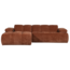 Woood Mojo Chaise Longue Bank Links Geweven Ribstof Roestbruin