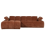 Woood Mojo Chaise Longue Bank Links Geweven Ribstof Roestbruin