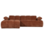 Woood Mojo Chaise Longue Bank Links Geweven Ribstof Roestbruin
