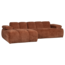 Woood Mojo Chaise Longue Bank Links Geweven Ribstof Roestbruin