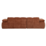 Woood Mojo Chaise Longue Bank Links Geweven Ribstof Roestbruin