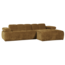 Woood Mojo Chaise Longue Bank Rechts Geweven Ribstof Honinggeel