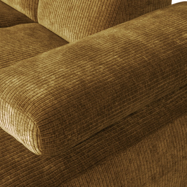 Woood Mojo Chaise Longue Bank Rechts Geweven Ribstof Honinggeel