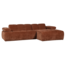 Woood Mojo Chaise Longue Bank Rechts Geweven Ribstof Roestbruin