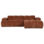 Woood Mojo Chaise Longue Bank Rechts Geweven Ribstof Roestbruin