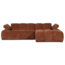 Woood Mojo Chaise Longue Bank Rechts Geweven Ribstof Roestbruin