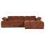 Woood Mojo Chaise Longue Bank Rechts Geweven Ribstof Roestbruin