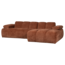 Woood Mojo Chaise Longue Bank Rechts Geweven Ribstof Roestbruin