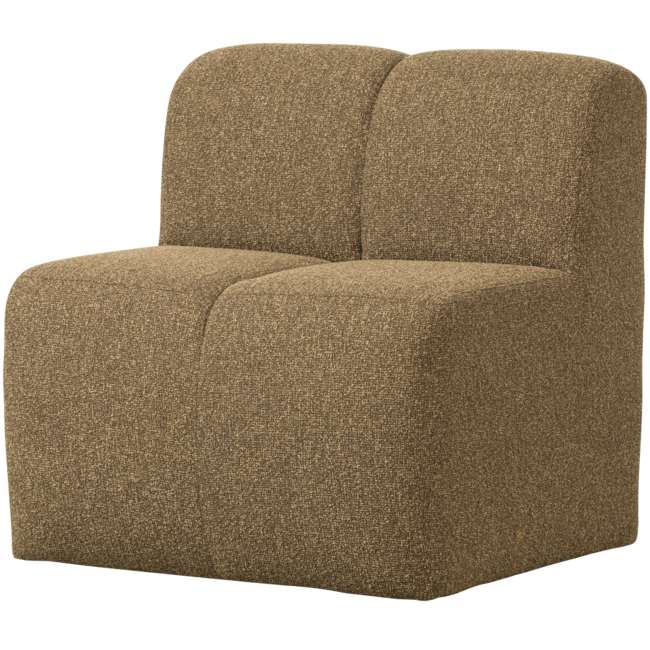 Woood Mojo Eetbankje 84cm Met Rugleuning Boucle Geel/Bruin Melange