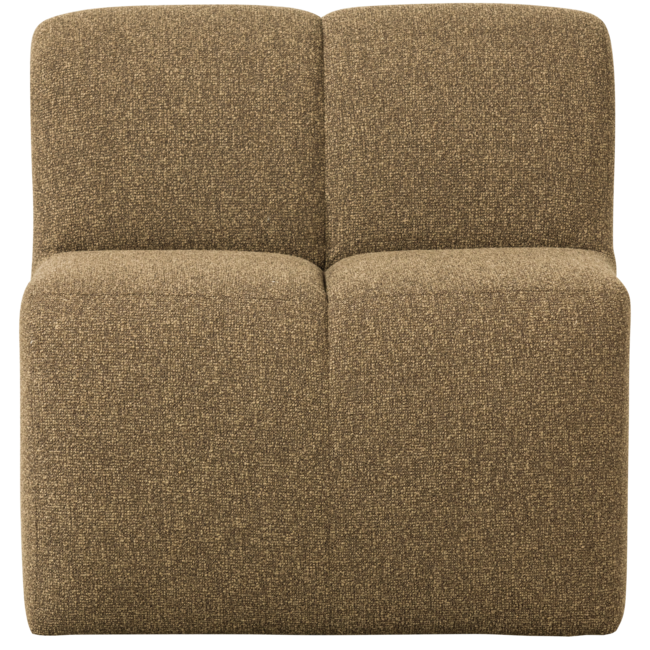 Woood Mojo Eetbankje 84cm Met Rugleuning Boucle Geel/Bruin Melange