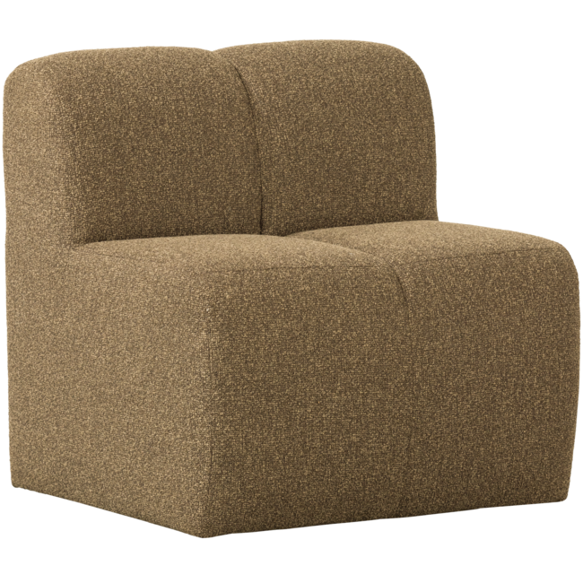 Woood Mojo Eetbankje 84cm Met Rugleuning Boucle Geel/Bruin Melange