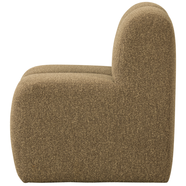 Woood Mojo Eetbankje 84cm Met Rugleuning Boucle Geel/Bruin Melange