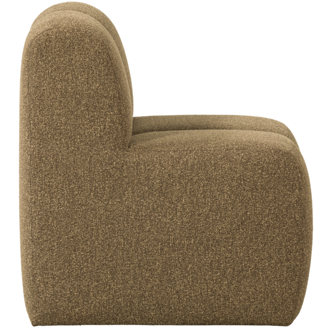 Woood Mojo Eetbankje 84cm Met Rugleuning Boucle Geel/Bruin Melange