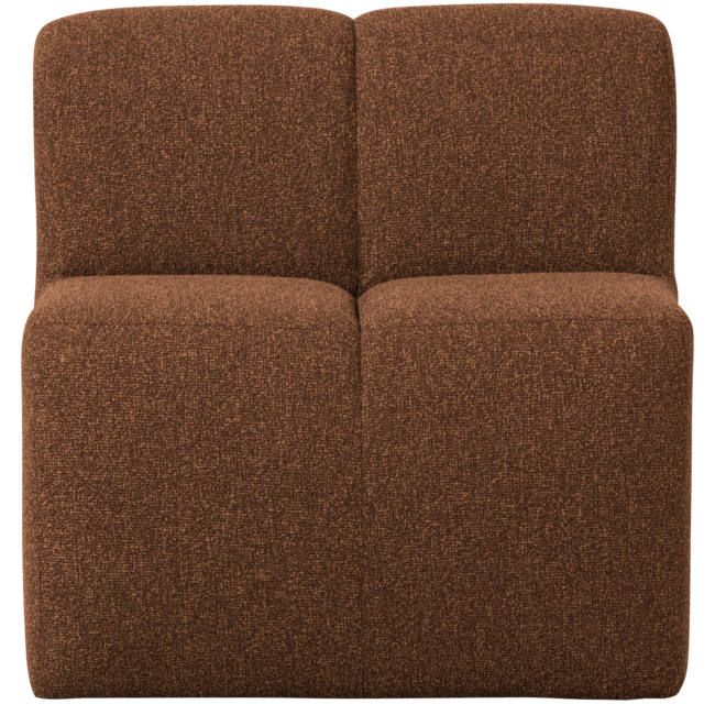 Woood Mojo Eetbankje 84cm Met Rugleuning Boucle Roestbruin Melange