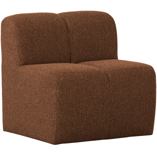 Woood Mojo Eetbankje 84cm Met Rugleuning Boucle Roestbruin Melange