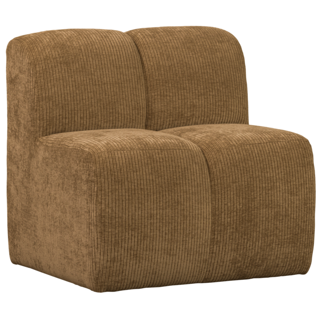 Woood Mojo Eetbankje 84cm Met Rugleuning Ribstof Honinggeel