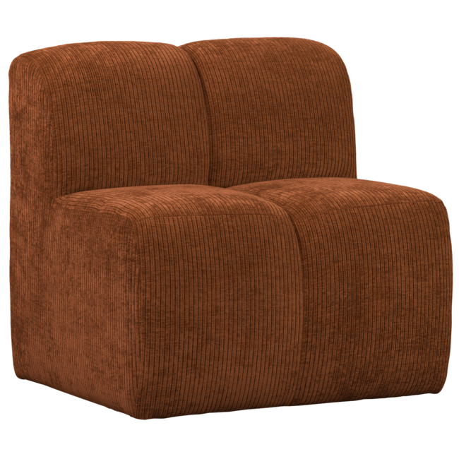 Woood Mojo Eetbankje 84cm Met Rugleuning Ribstof Roestbruin