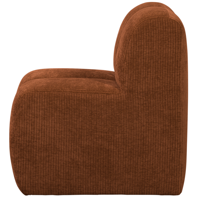 Woood Mojo Eetbankje 84cm Met Rugleuning Ribstof Roestbruin